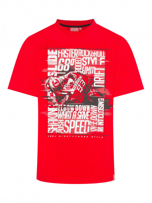 Marc Marquez Official 93 Red Photographic Word's T-Shirt - Mmmts 19 33038