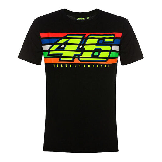 New Official Valentino Rossi VR46 The Doctor Stripesblack T Shirt - Vrmts 350304