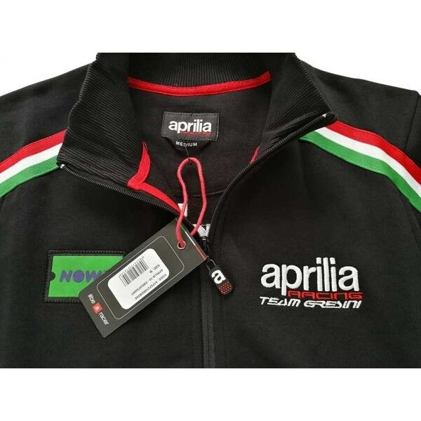 Official Gresini Aprilia Team Black Zip Up Sweatshirt - A1Fefz18Rem