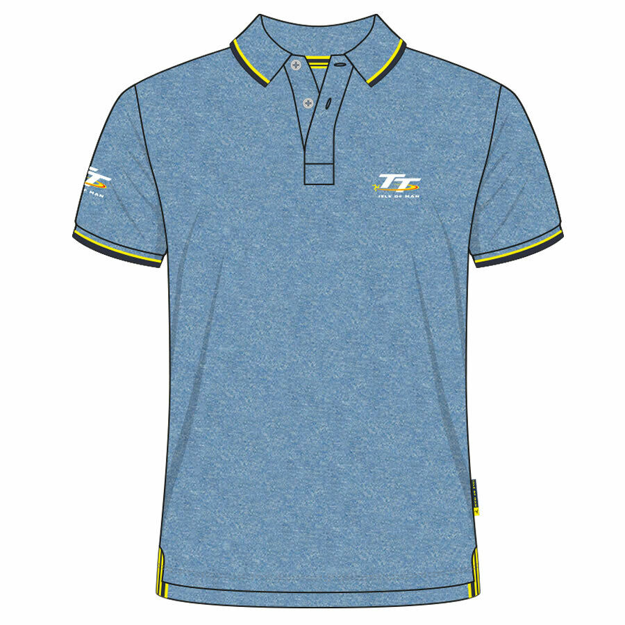 Official Isle Of Man TT Races Pale Blue Polo Shirt - 20Ap7