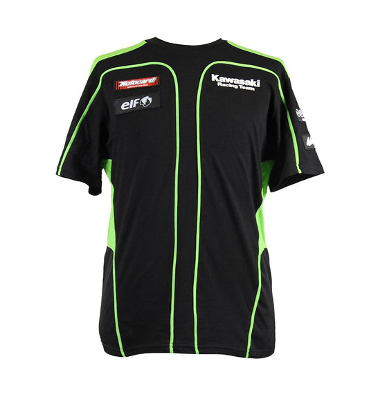 Official Kawasaki Motocard Team Race Wear Black/Green T Shirt - 31513 / 31503