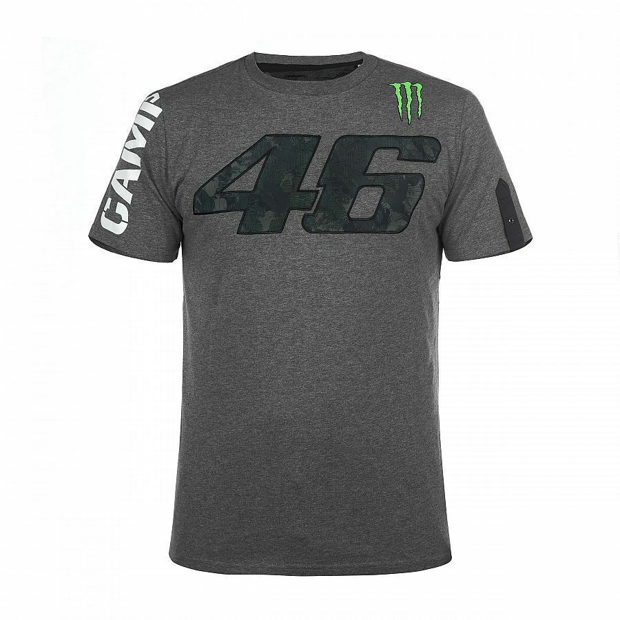 VR46 Official Valentino Rossi Monster Camp Grey T Shirt - Momts 274301