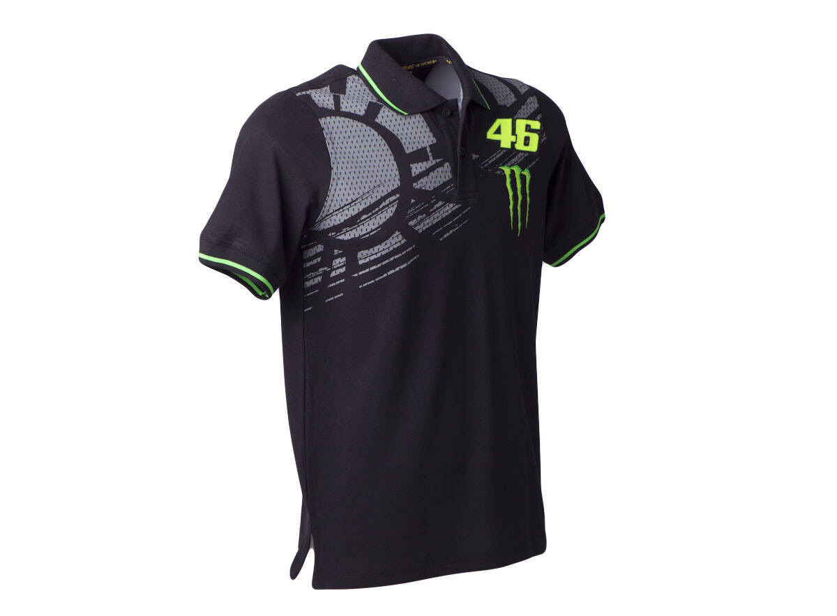 New Official Valentino Rossi VR46 Monster Polo Black 12Xmmopo 1802