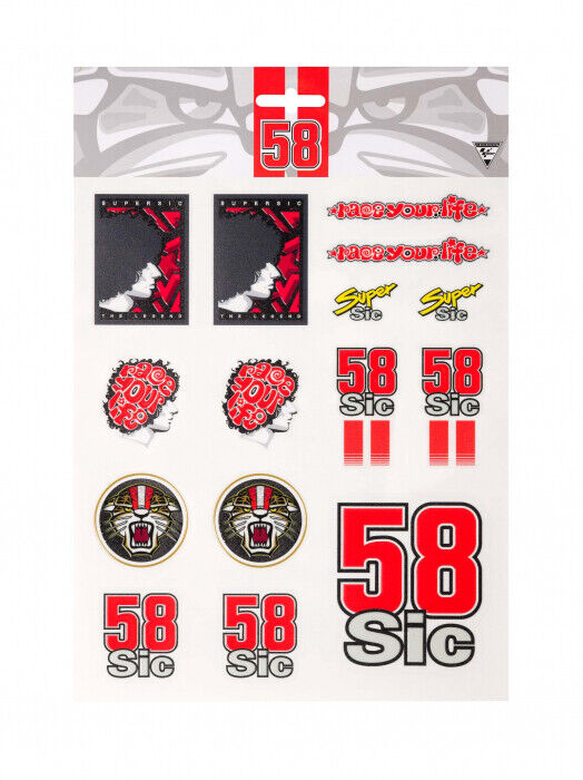 New Official Marco Simoncelli Super Sic Large Sticker Set - 20 55007