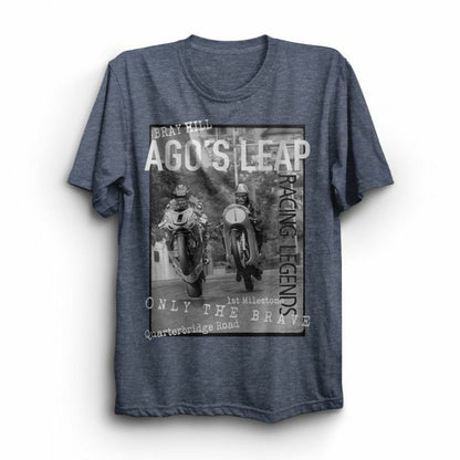 Isle Of Man Bray Hill "Ago's Leap" Printed T Shirt - Heather