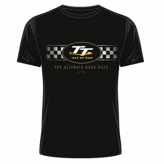 Official Isle Of Man TT Races Retro Black T'shirt - 19Ats4