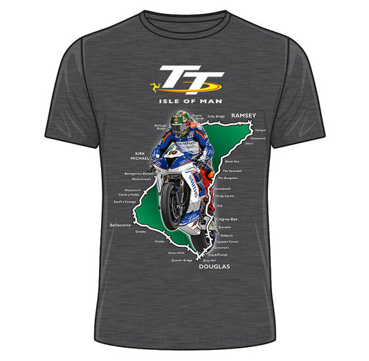 Official Isle Of Man TT Races Course Heather T'Shirt