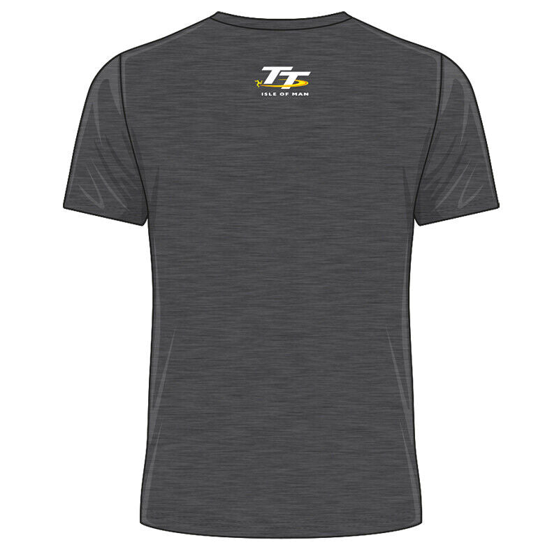 Official Isle Of Man TT Races Dark Heather Sketched T'Shirt - 20Ats20Dh
