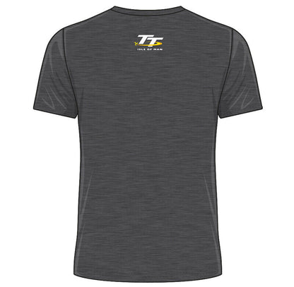 Official Isle Of Man TT Races Dark Heather Sketched T'Shirt - 20Ats20Dh