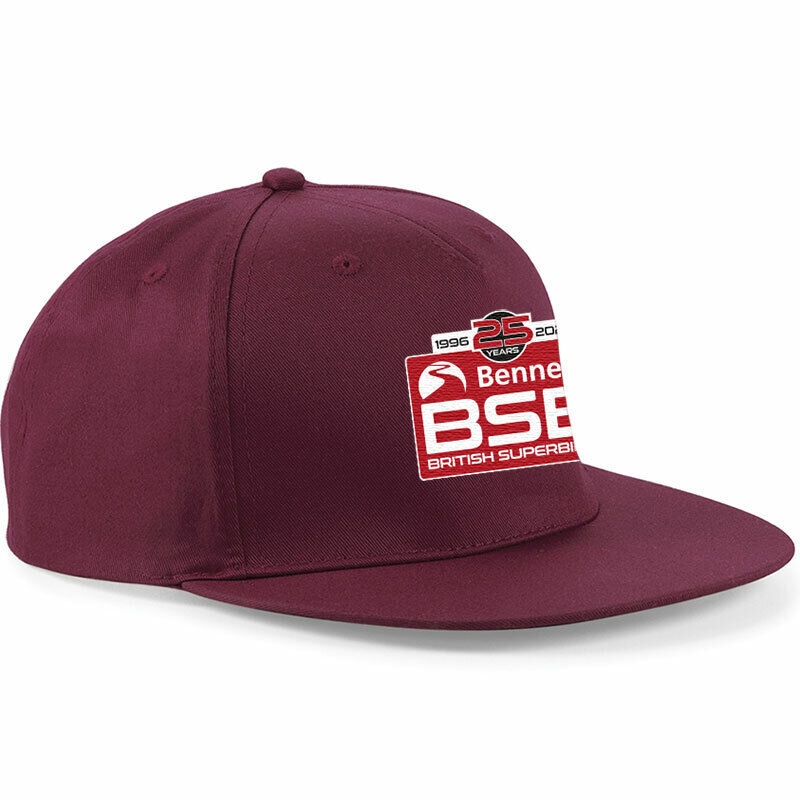 Official British Superbike Baseball Burgundy Flat Peak Cap - 2021 Bsb