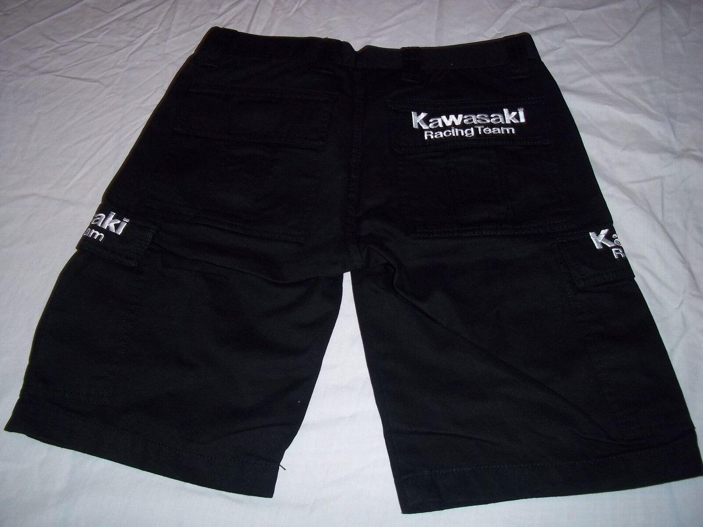 New Official Kawasaki Team Race Wear Ladies Black Shorts