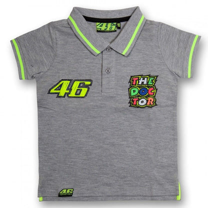 New Official Valentino Rossi VR46 Kids Grey Polo 2016 - Vrkpo 206705