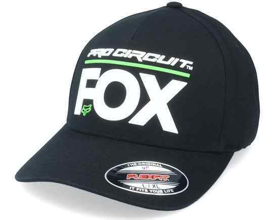 Fox Racing Pro Circuit Black/Green Flexifit Baseball Cap - 28338-001