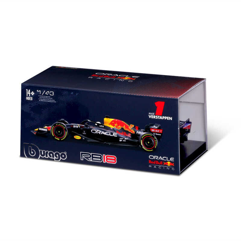 Red Bull Racing Rb18 Verstappen With Helmet 1:43 Bburago Model - B18-38062V