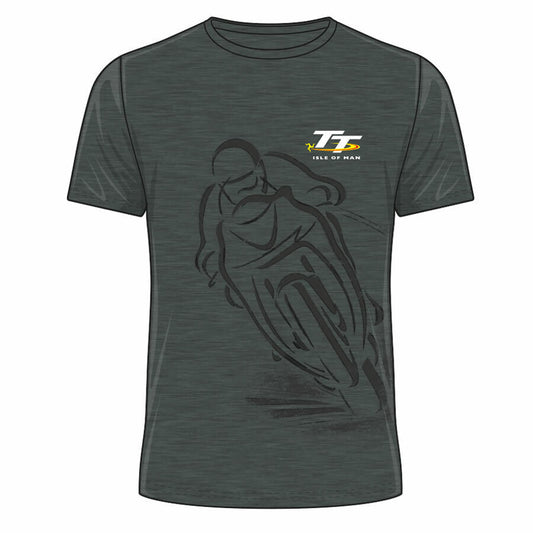 Official Isle Of Man TT Races Shadow Dark Heather T'Shirt - 20Ats3Dh