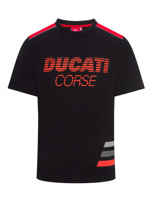 Ducati Corse Official Striped Black T'Shirt - 19 36001