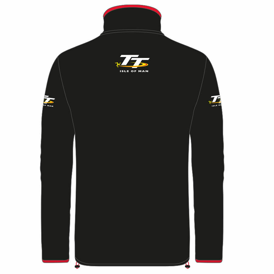 Official Isle Of Man TT Races Full Zip Black & Red Micro Fleece - 20Af2