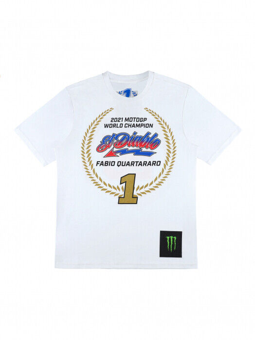 Limited Edition Fabio Quartararo World Champion T Shirt - White
