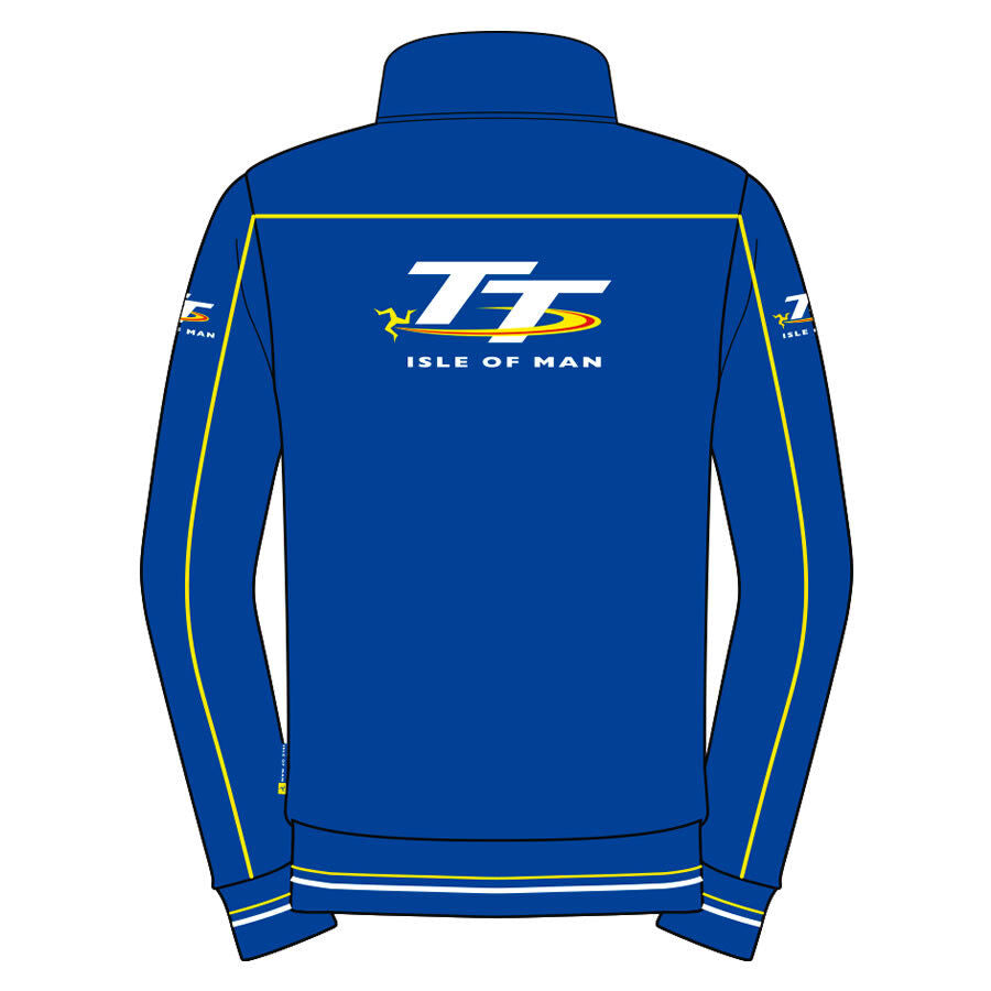 Official Isle Of Man TT Races Blue & Yellow Woman's Full Zip Fleece - 19Lf2