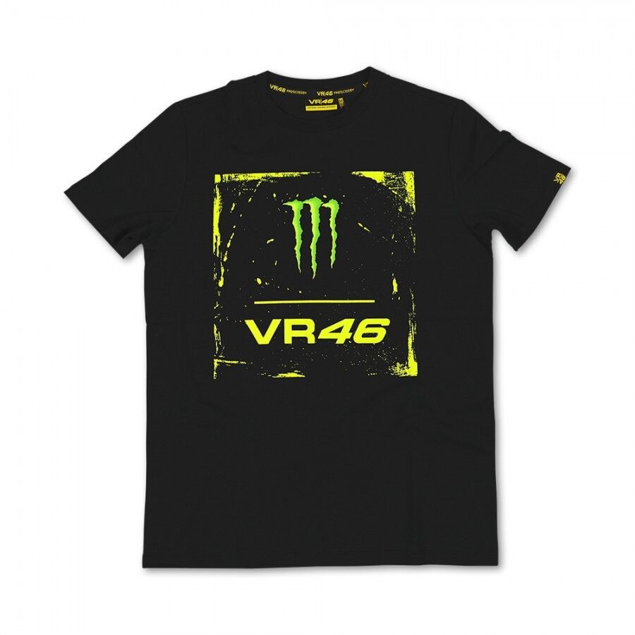 Official Valentino Rossi VR46 Monster T-Shirt Black/Yellow Momts 115004