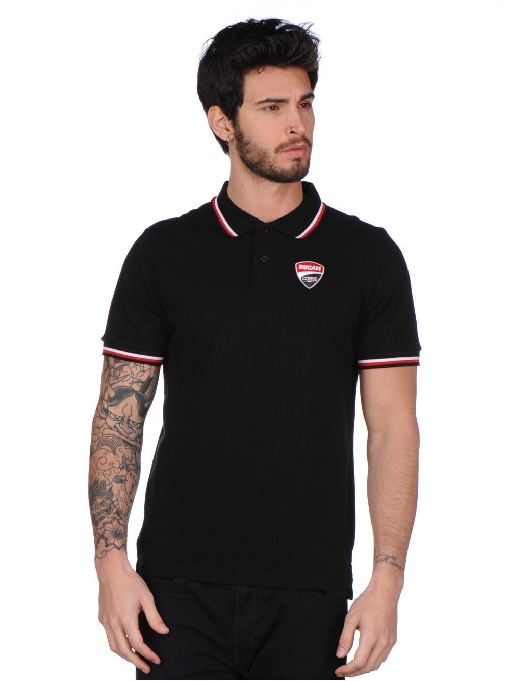 Official Ducati Corse Black Polo Shirt - 17 16002