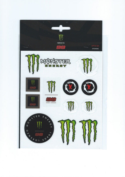 Jorge Lorenzo Official Monster Energy Large Sticker Set - 18 51407