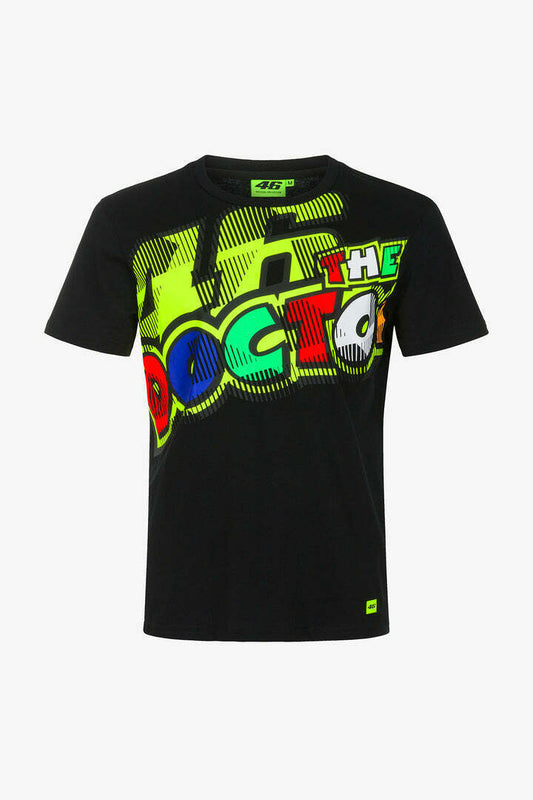 Official Valentino Rossi VR46 The Doctor Black T-Shirt - Vrmts 430204