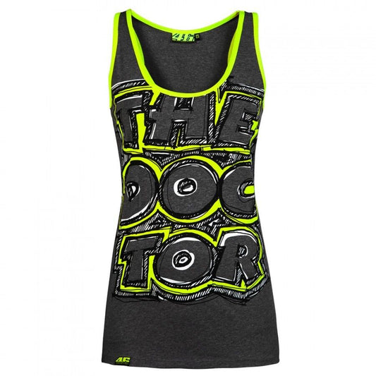 Official Valentino Rossi VR46 The Doctor Woman's Black Tanktop - Vrwtt 205922