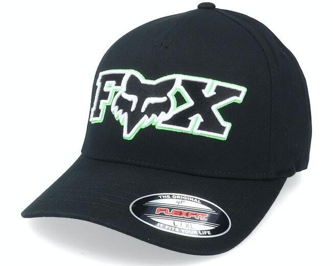 Fox Racing Ellipsid Black/Green Flexifit Baseball Cap - 24421-018