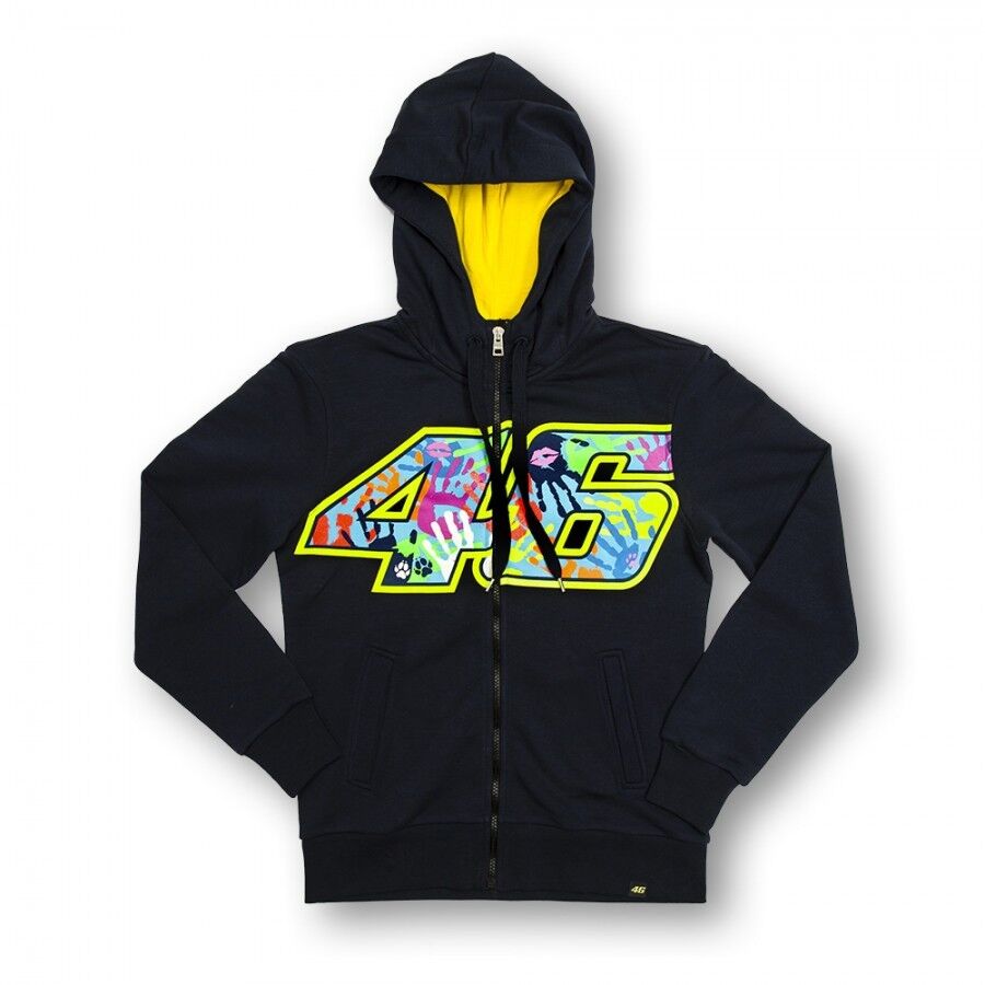 New Official VR46 Womans Navy Hoodie - Vrwfl 153802
