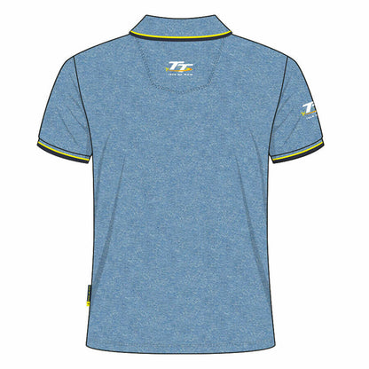 Official Isle Of Man TT Races Pale Blue Polo Shirt - 20Ap7