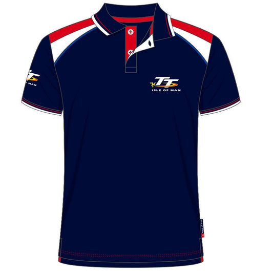 Official Isle Of Man TT Races Navy Blue Polo Shirt - 20Ap1