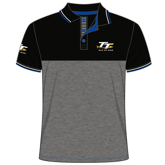 Official Isle Of Man TT Races Dark Grey Polo Shirt - 18Ap4