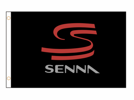 Ayrton Senna Logo Black Flag - Asblfl