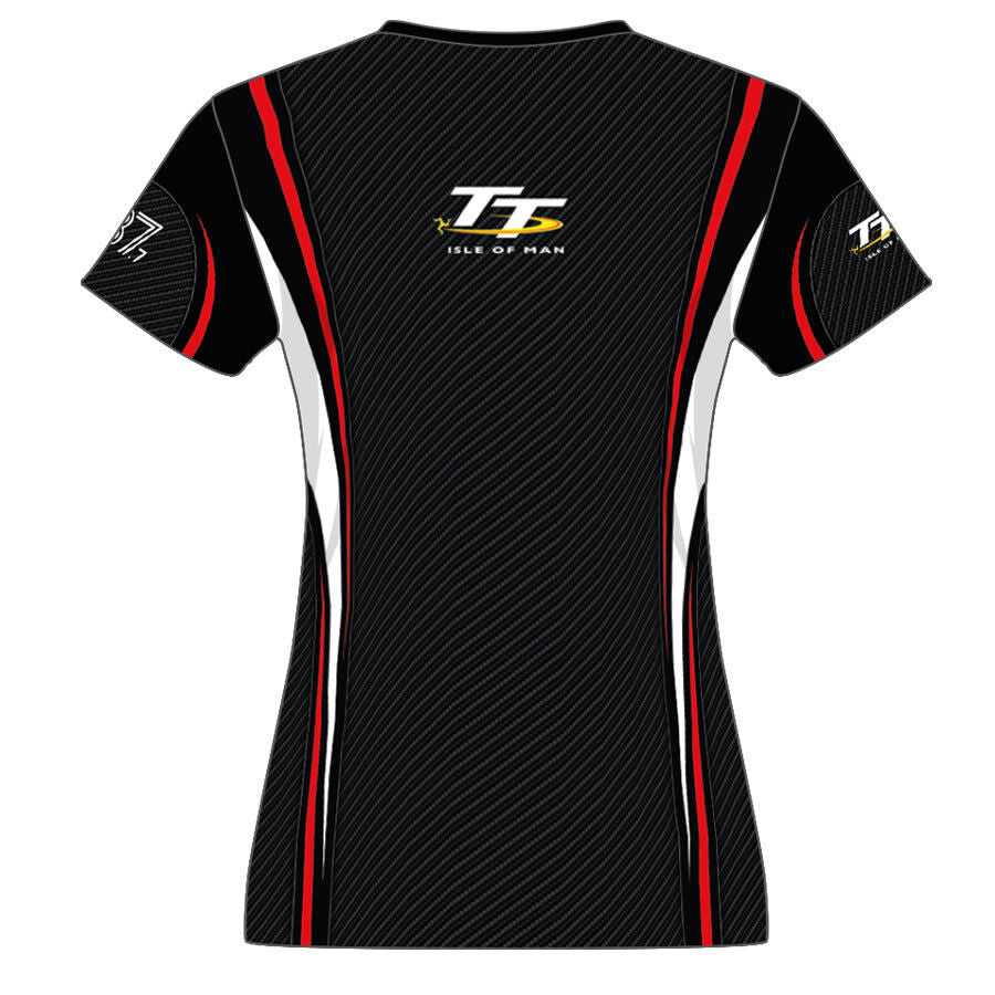Official Isle Of Man TT Logo Striped Woman's T'Shirt - 17Laop2