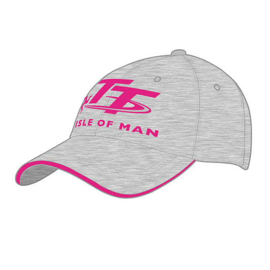 Official Isle Of Man TT Races Ladies Grey & Pink Cap - 19Abc7