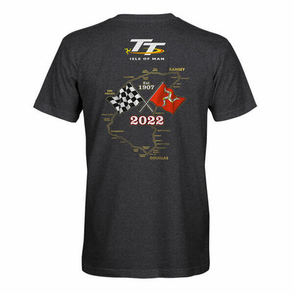 2022 Official Isle Of Man TT Races Gold Bikes Dark Heather T'Shirt - 22Ats1Dh