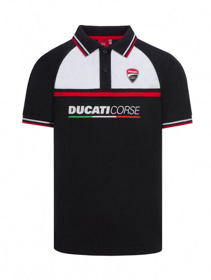 Official Ducati Corse Black Polo Shirt - 19 16002