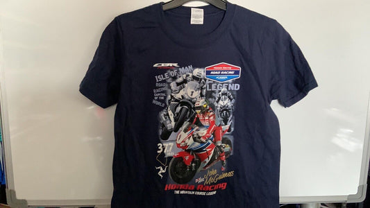 Official Isle Of Man Road Races Kid's Printed T'Shirt Mcguiness Honda Legends -