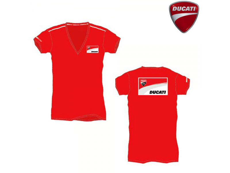 New Official Ducati Corse Womans Red T'Shirt