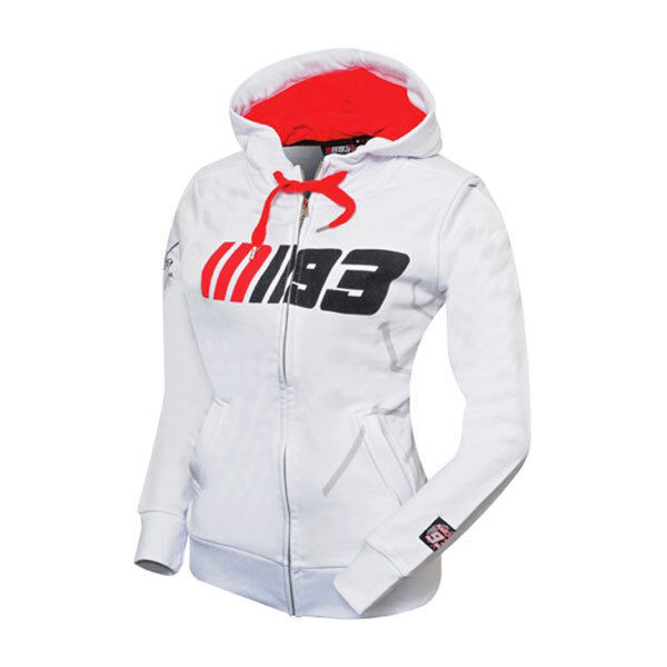 New Official Marc Marquez 93 White Womans Zip Up Hoodie - Mmwfl 617 06